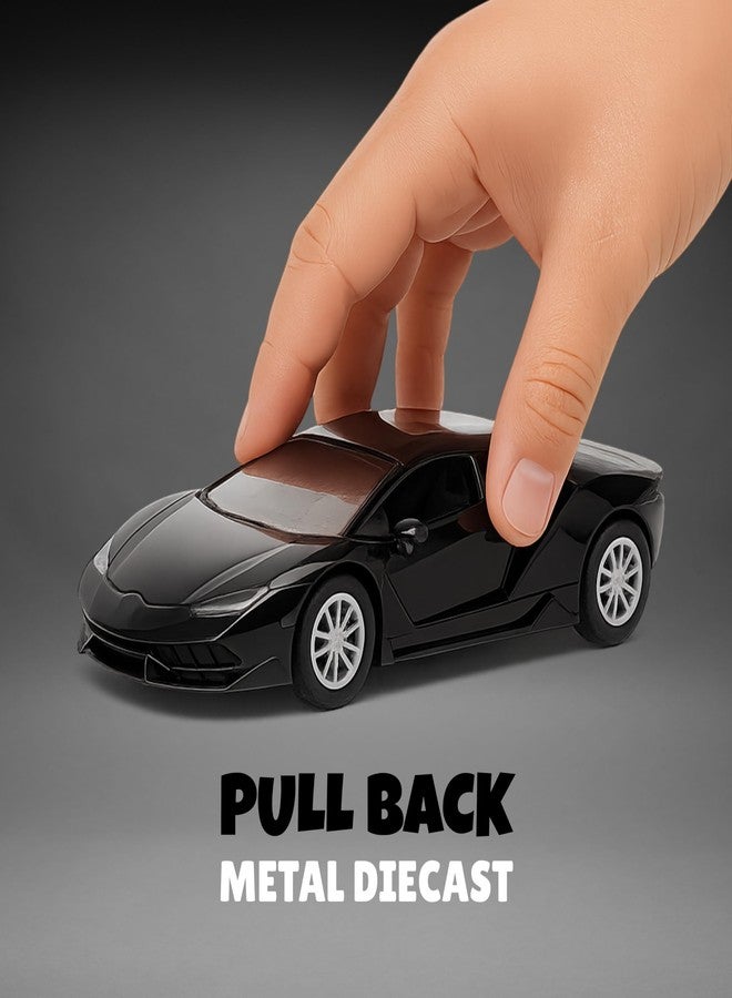 SPEEDYZ Toy Car Metal Car Toy 1:32 Scale Door Opening Pull Back Die Cast Realistic Model Racing Sedan for Boys & Girls (Black) - Image 4